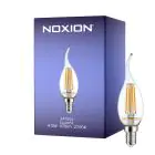 Noxion Lucent LED E14 świeczka z wydłużonym czubkiem świeca Włókno Przezroczysty 4.5W 470lm - 827 Bardzo Ciepła Biel | Ściemnianie - Zamienne 40W