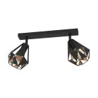 Eglo Lampa sufitowa Carlton 7 Stal Czarny Miedź | IP20 - Nadaje Się Do 2x E27 