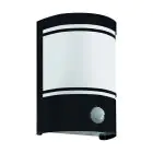 Eglo Światło Ścienne Cerno Stal Czarny | IP44 - Nadaje Się Do 1x E27 - Czujnik Ruchu